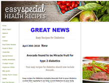 Tablet Screenshot of easy-special-health-recipes.com